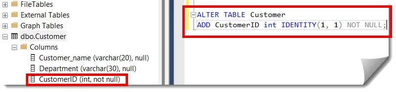 how to add identity column in sql server to existing table