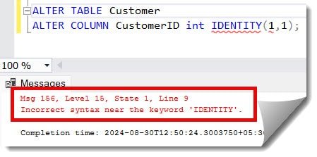 how to add identity column to existing table in sql server