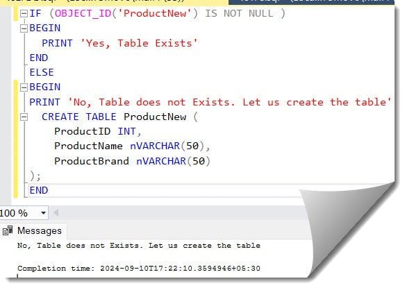 Create table if not exists SQL Server