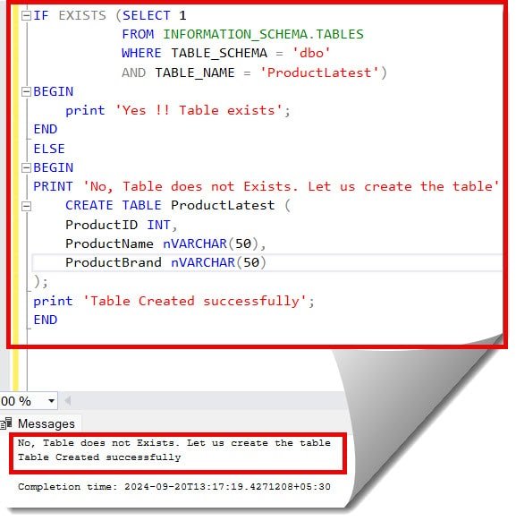 
How to create table if not exists sql server 2019