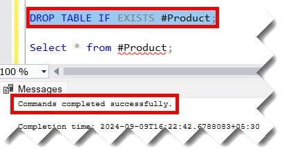 How to drop temp table if exists in SQL Server