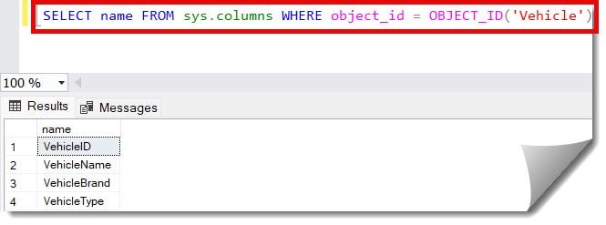 How to find column name in table SQL Server