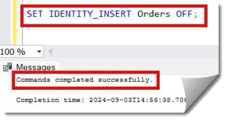 an explicit value for the identity column in table can only be specified when a column list