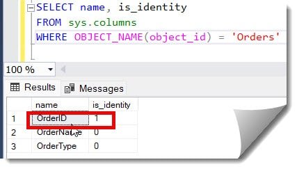 check identity column value in sql server