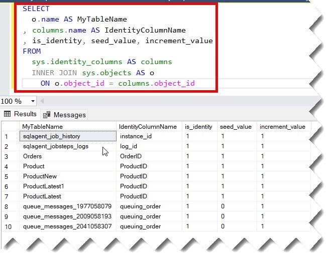 check if column is identity in SQL Server