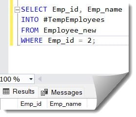 create temp table sql server insert into