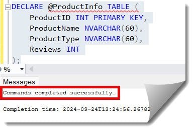 declare table variable in sql server