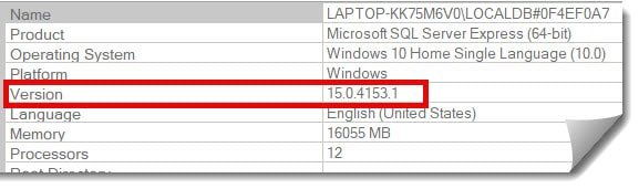 determine sql server version