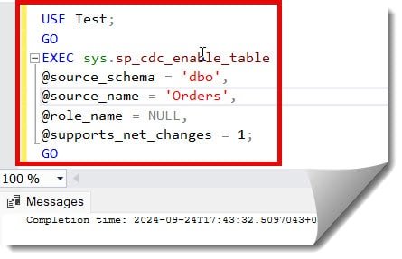 enable cdc in sql server