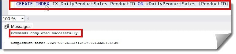 How to create index on temp table in SQL Server