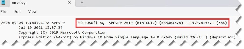 how to tell sql server version