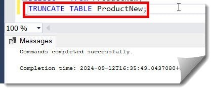 How to truncate table in SQL Server