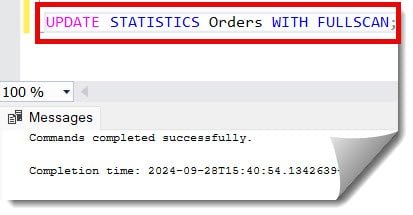 how to update table statistics in sql server