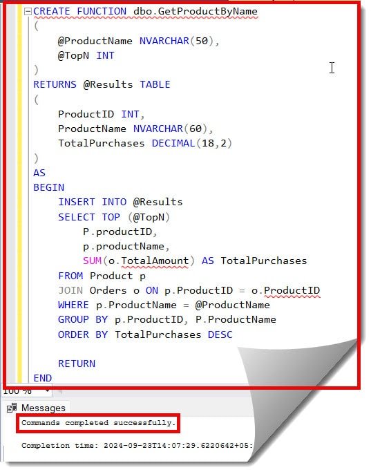 how to use a table valued function in sql server