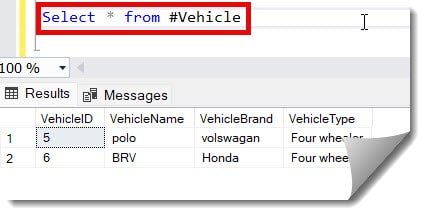 insert data into a temp table in sql server