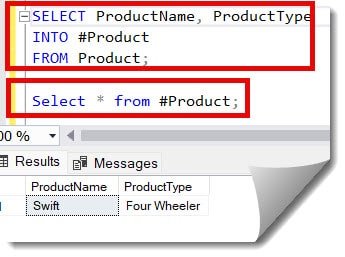 insert data into temp table in sql server