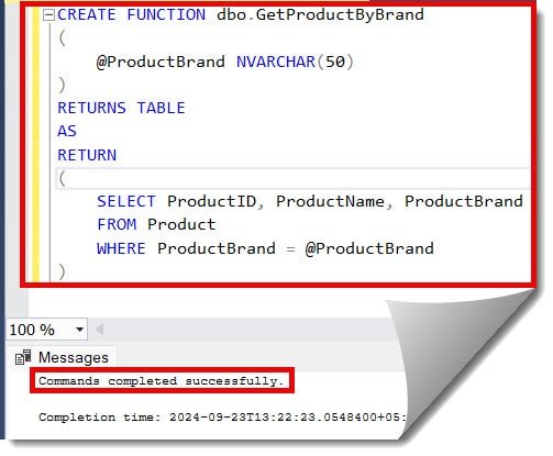 sql server table valued function