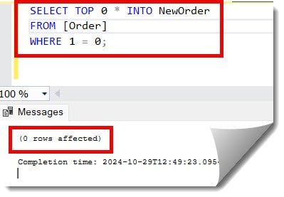 How To Copy Table Schema In SQL Server