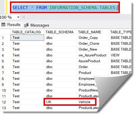 change the schema of a table in sql server