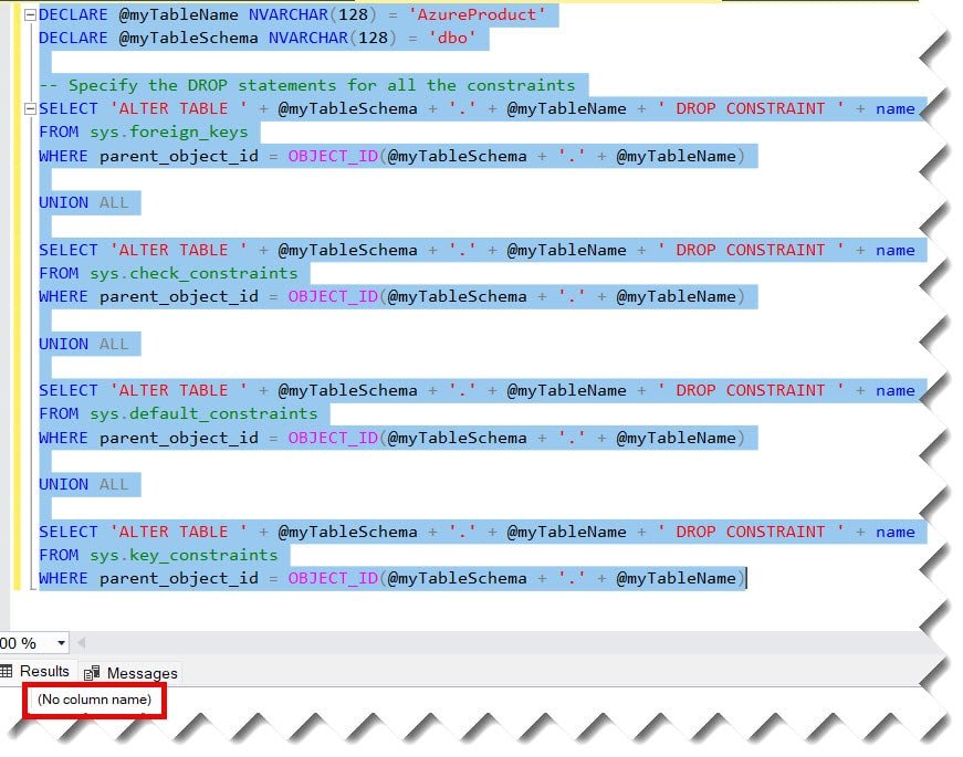 How To Drop All Constraints On A Table In SQL Server