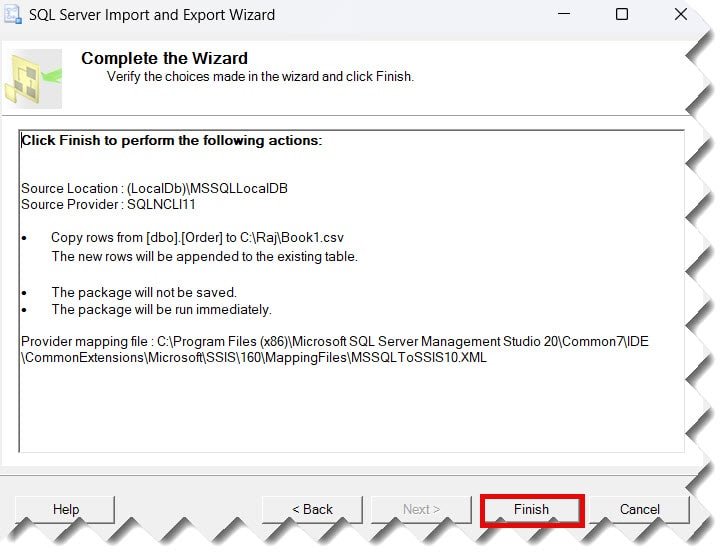 export table data into csv file in sql