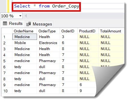 how to create duplicate table in sql server