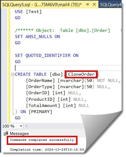 how to create duplicate table with data and without data