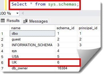 how to create schema in sql server