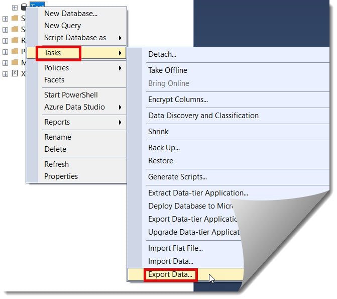 how to export table data into csv file in sql server