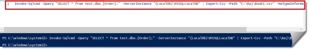 how to export table data into csv file in sql server