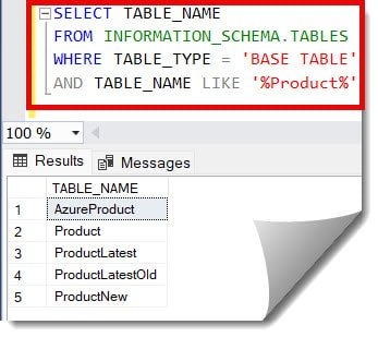 How To Find A Table In SQL Server