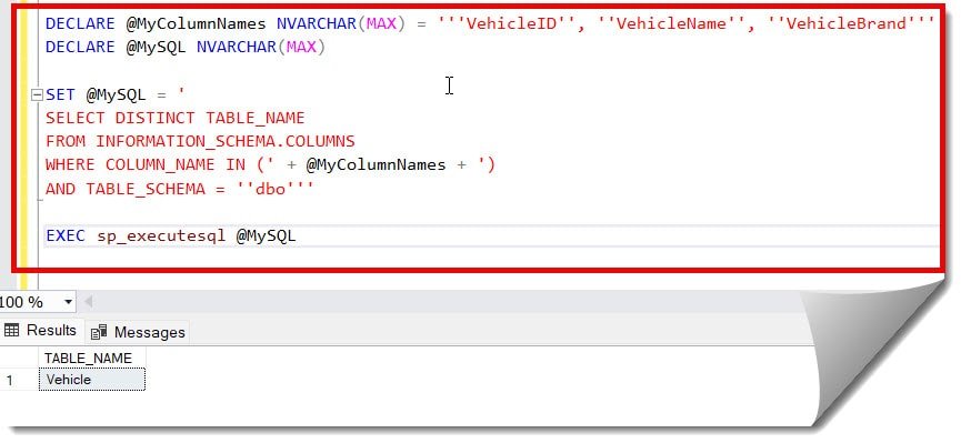 how to find table with column name sql server