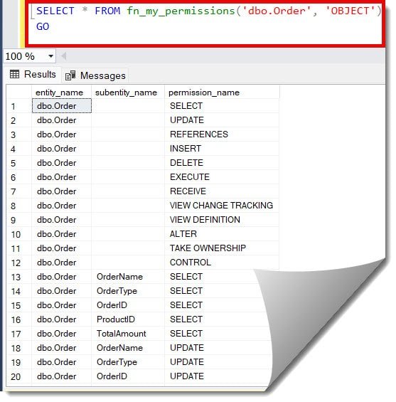 sql server check user permissions on table