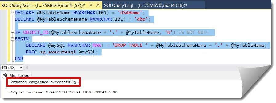 If Object_ID Is Not Null Drop Table SQL