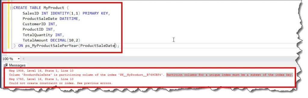 Partition Columns For A Unique Index Must Be A Subset Of The Index Key.