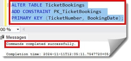 how to add composite primary key to existing table in sql