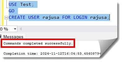 how to create user in sql server using query