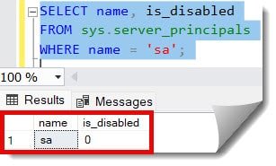 sql server how to enable sa account